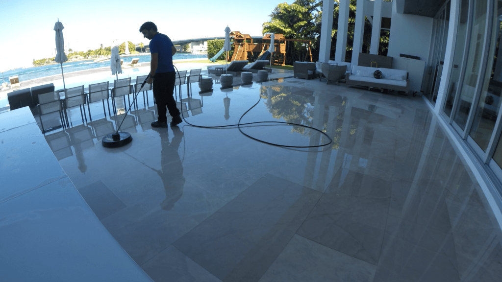 Transform your home's exterior into a stunning and inviting oasis with the pressure washing that makes your sidewalks and driveways look spotless and new. It'll only take a few hours. Stone Floors by Melico pressure washing