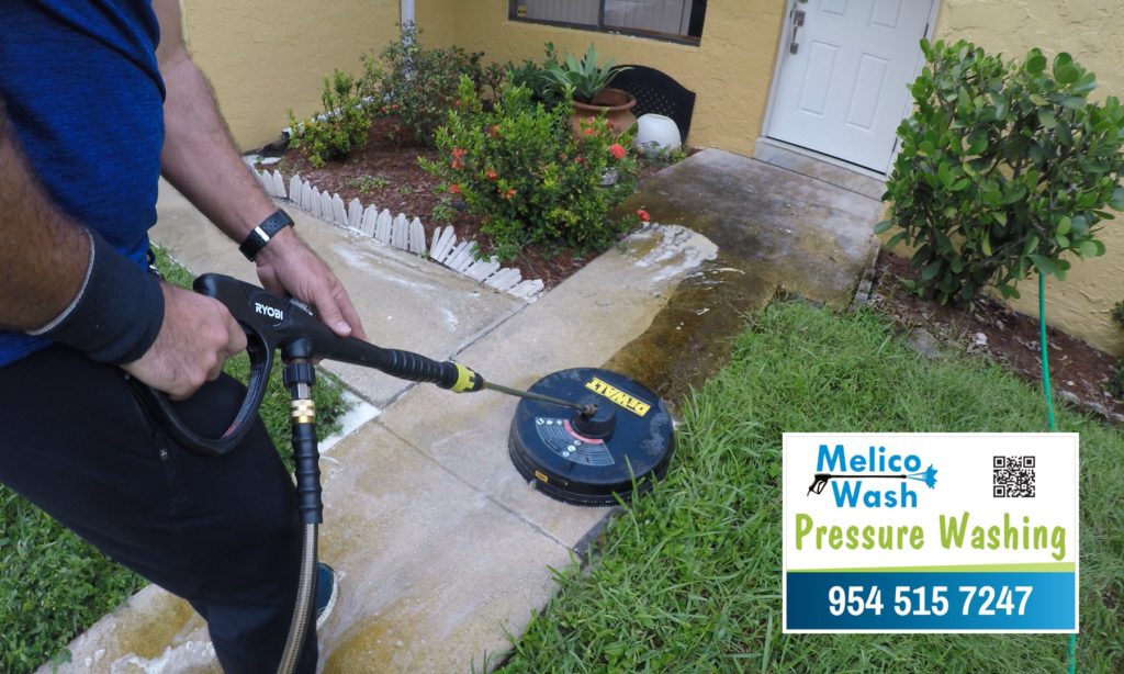 Transform your home's exterior into a stunning and inviting oasis with the pressure washing that makes your sidewalks and driveways look spotless and new. It'll only take a few hours. pressure washing before and After by Melico Wash